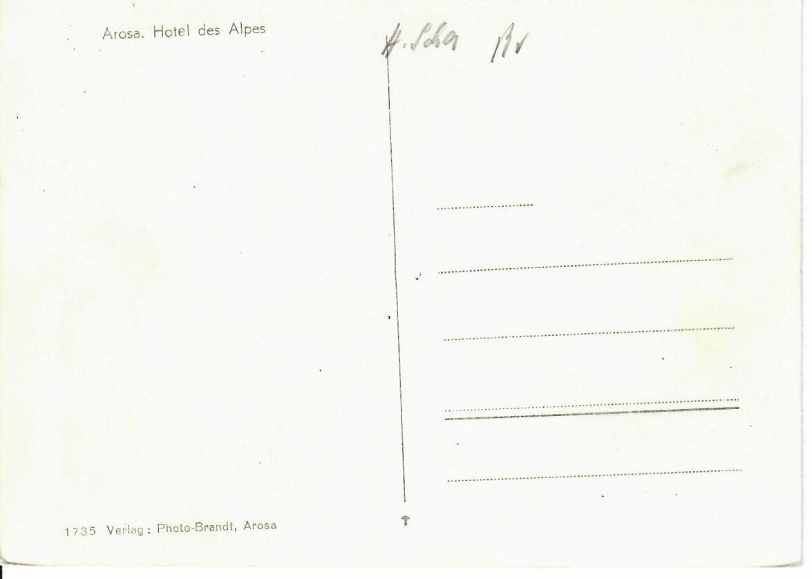 Cartoline postali: Arosa Hotel des Alpes – Usato da Hochdorf venduto da Ziegel-16 1