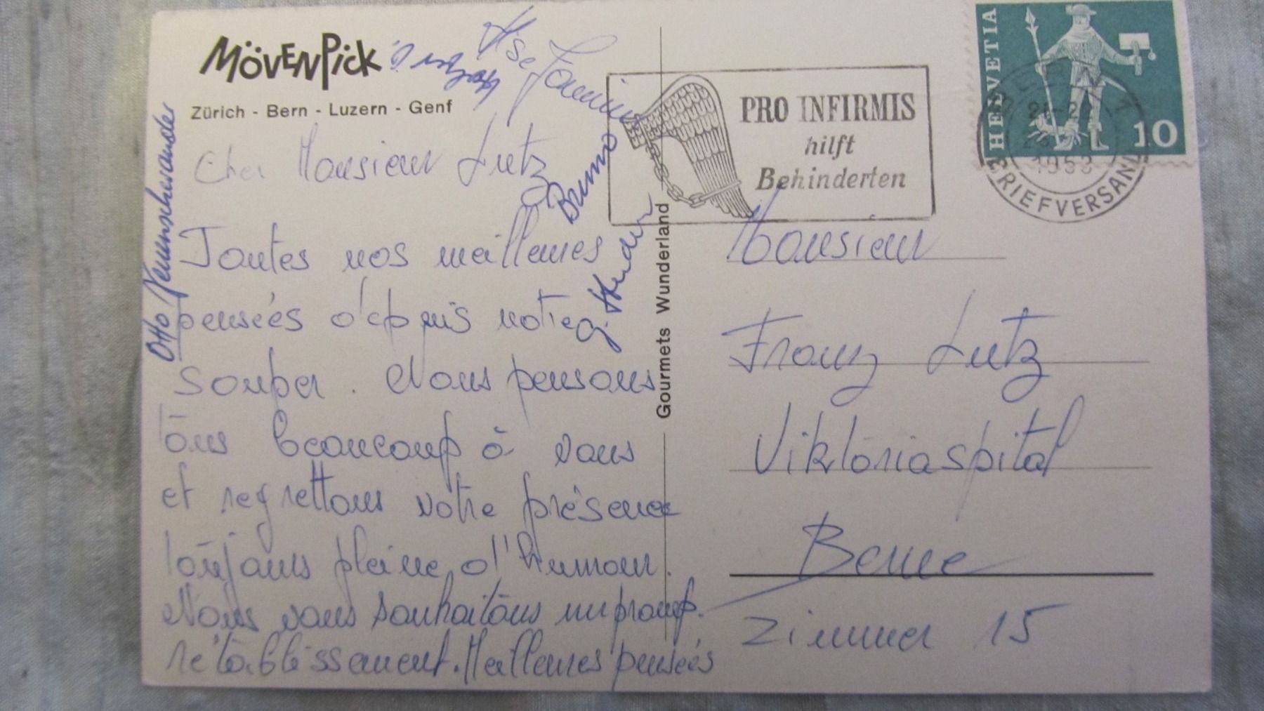 Ansichtskarten: Möwenpick - Werbung 1960er-Jahre – Gebraucht aus Bischofszell von Joachim-115 1