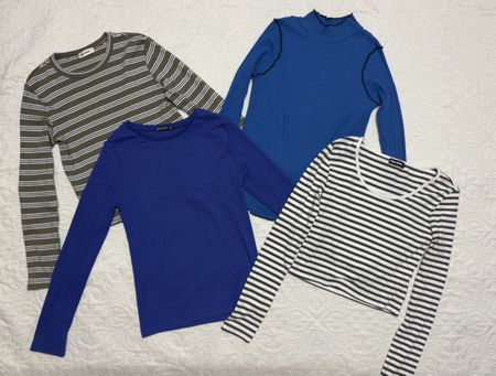 4 Damen Langarmshirts Gr. L, Top Zustand!