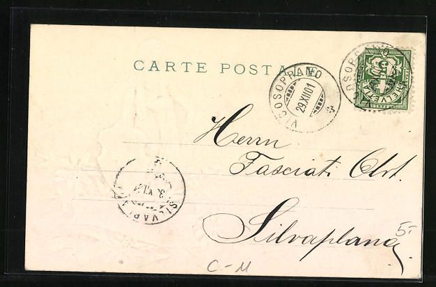 Cartoline postali: Präge-Lithographie Schweiz, Heil Dir He – Usato da Berlin venduto da bartko-reher 1