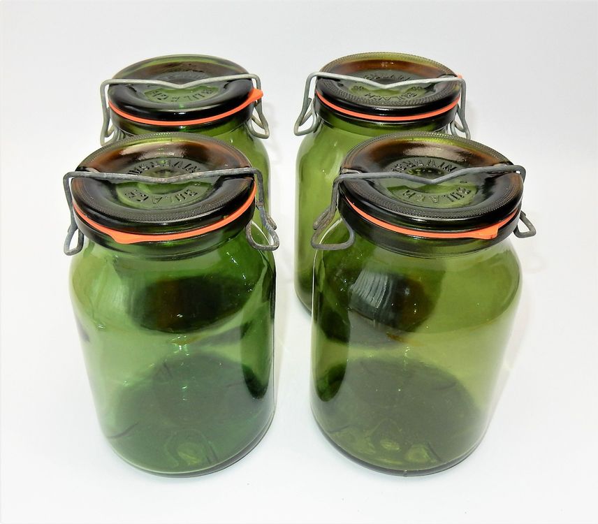 4 Stk. Orig. Bülach - Vorratsgläser 1.5 L - Vintage - grün | Kaufen auf ...