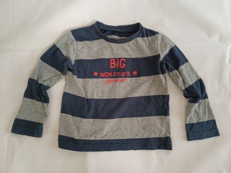 Vertbaudet Langarm-Shirt Gr 86 Kinder gestreift Big Monster
