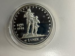 1 Unze Silber Schweiz 1991