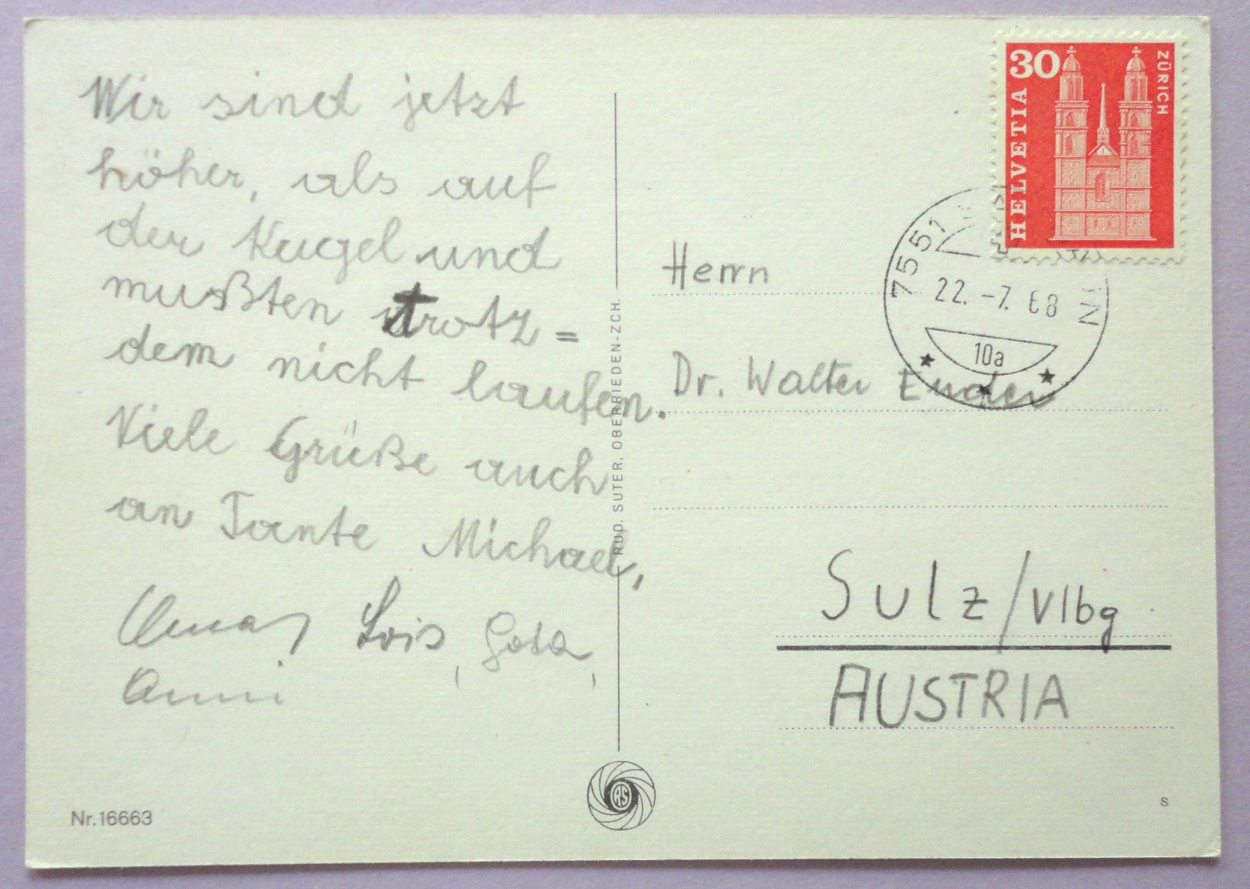 Cartoline postali: Samnaun 1850 m ü.M. – Usato da Fétigny venduto da Billy2miny 1