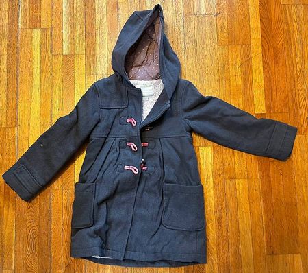 Mädchen Dufflecoat mit Kapuze & Knebelknöpfen Gr 128