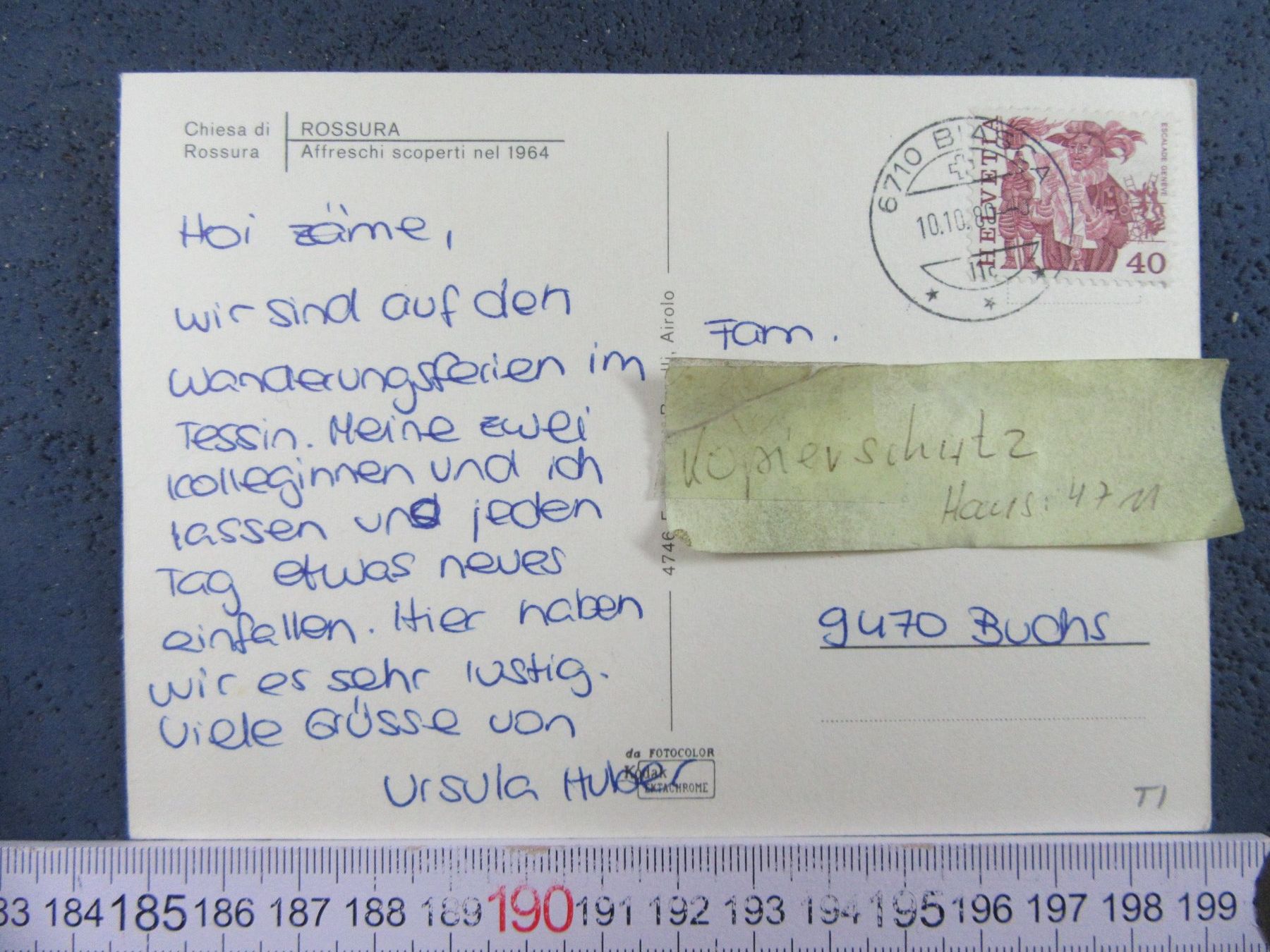 Cartoline postali: ROSSURA TI AK – Usato da Ettingen venduto da Hausi4711 1