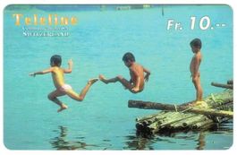 Teleline Telefonkarte Badende Kinder