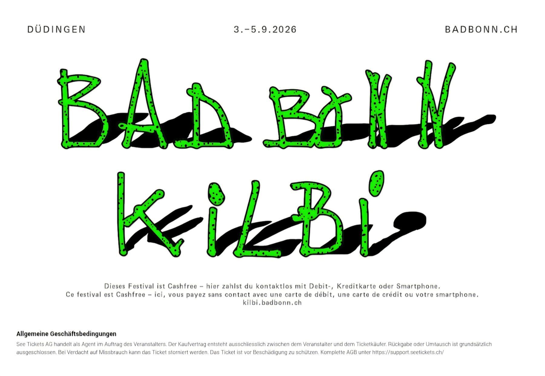 Biglietti: 4x Bad Bonn Kilbi Samstag 5.9.26 – Nuovo e nell'imballaggio originale da Zürich venduto da sougia11