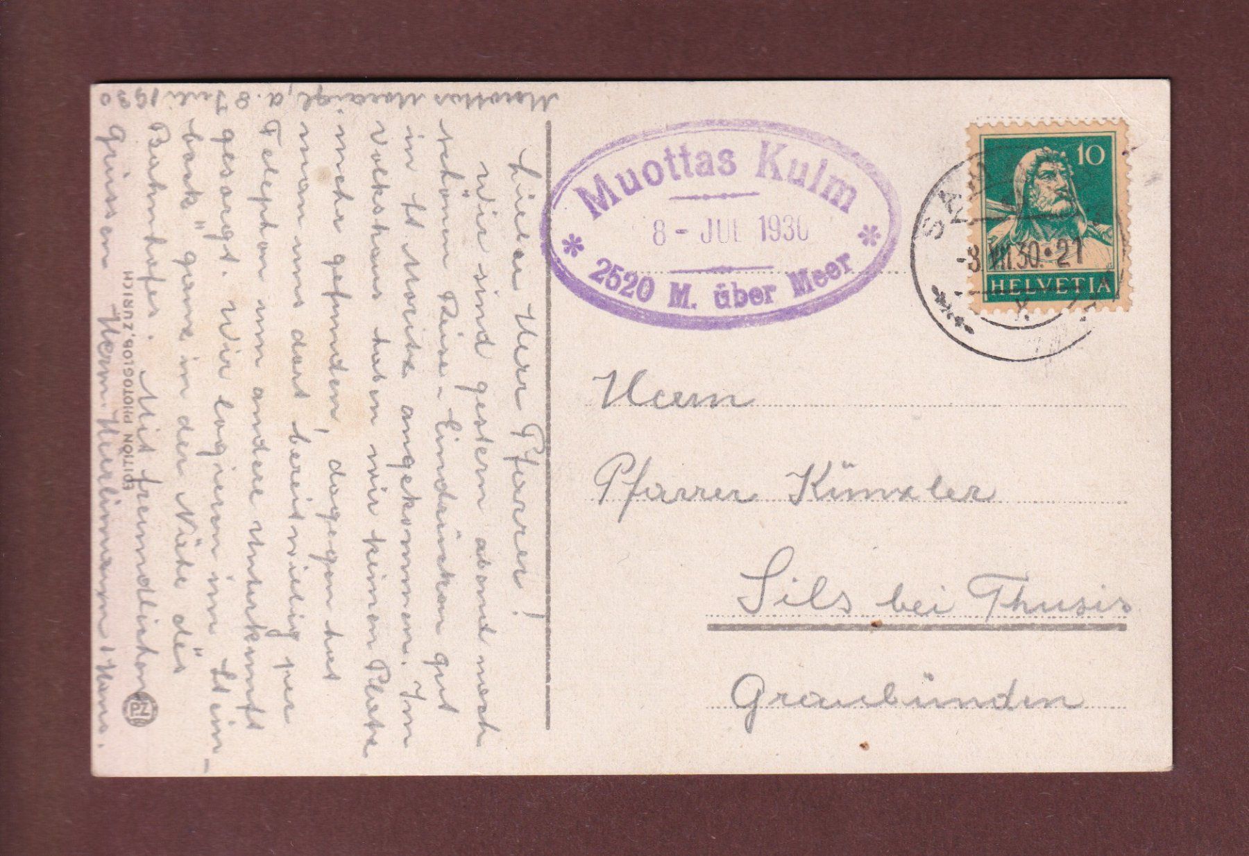 Cartoline postali: ST. MORITZ-BAD - Kühe - 1930 – Usato da Pully venduto da nicecards-shop 1
