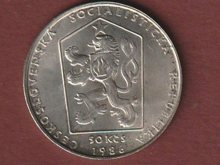 Edelmetalle: Silber,Tschechien, 50 Kr 1986, Erh.s.scan – Gebraucht aus Caslano von Enrico15