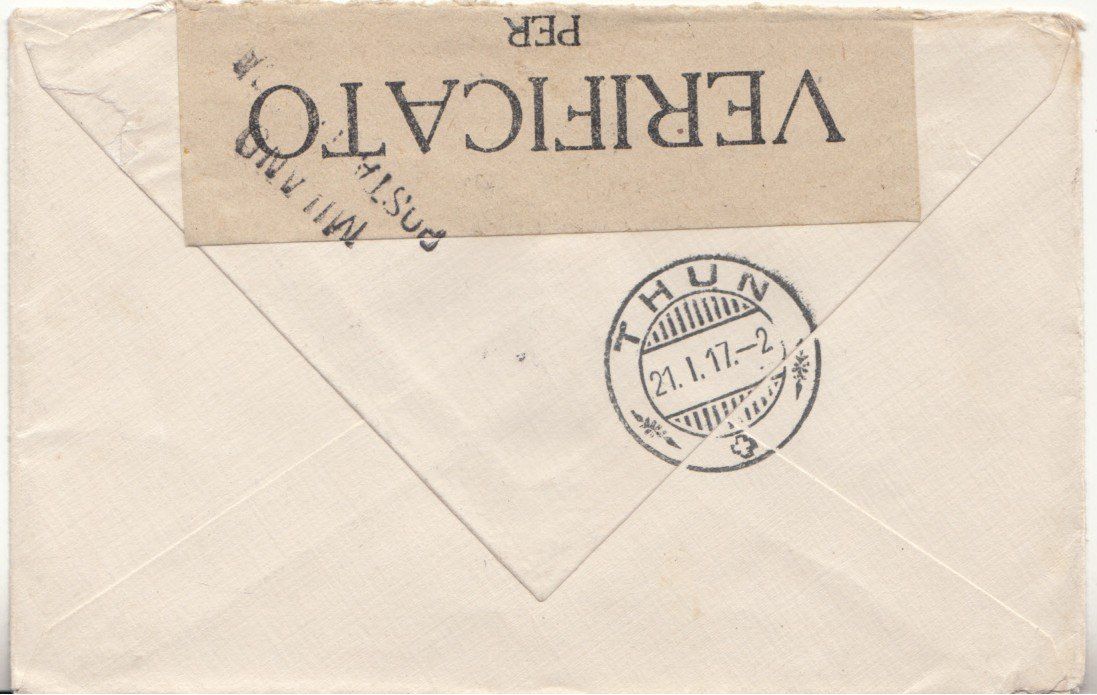 Alle Briefmarken: Zensurbrief Texas - Milano - Thun 1916 – Gebraucht aus Bürglen TG von StampGraf 1