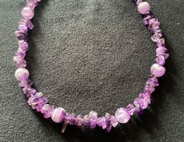 Wunderschöne Heilstein Edelstein Splitterkette: Amethyst