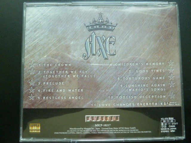 CD: AXE - The Crown  (Japan-Pressung) – Usato da Au ZH venduto da sikoku 2