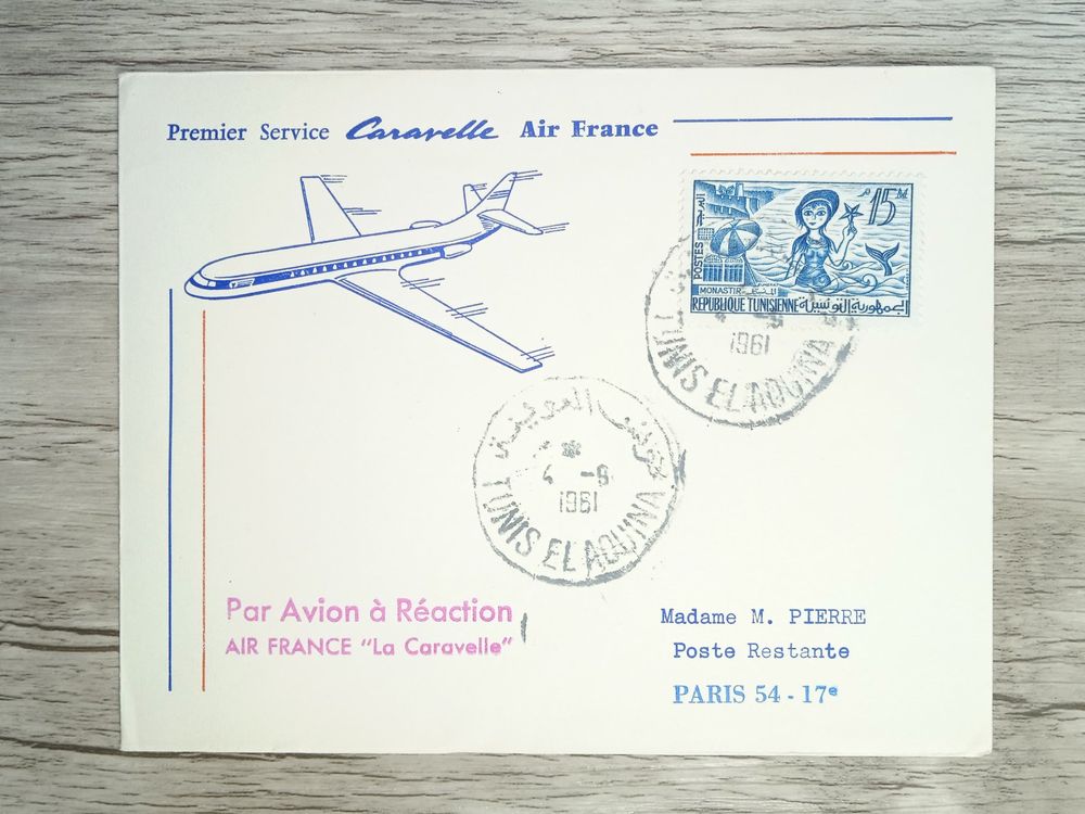 TR80 Enveloppe + Timbre Tunisie 1961 Theme Aviation (Gebraucht) in ...