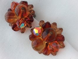 Vintage orange Ohrclips 50er Jahre