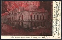 Basel, Brand des Stadt-Theaters in Basel