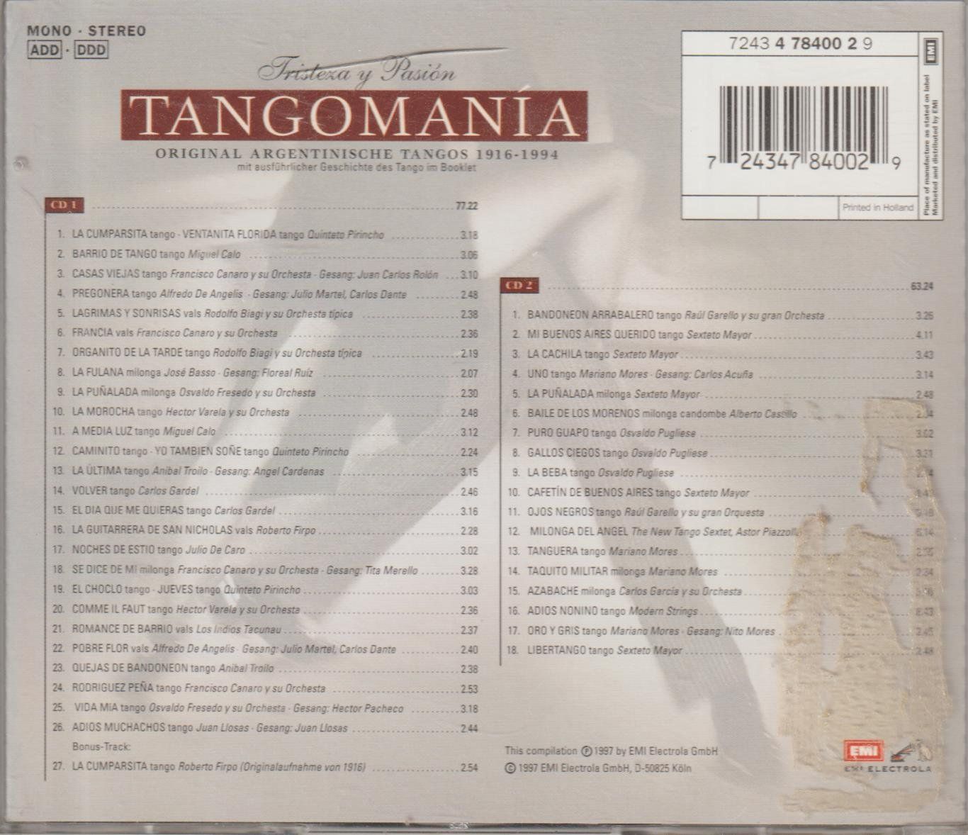 CD: TANGO-MANIA - 2 CD mit Tango von 1916 - 1994 – Usato da Zürich venduto da Vinyl 1