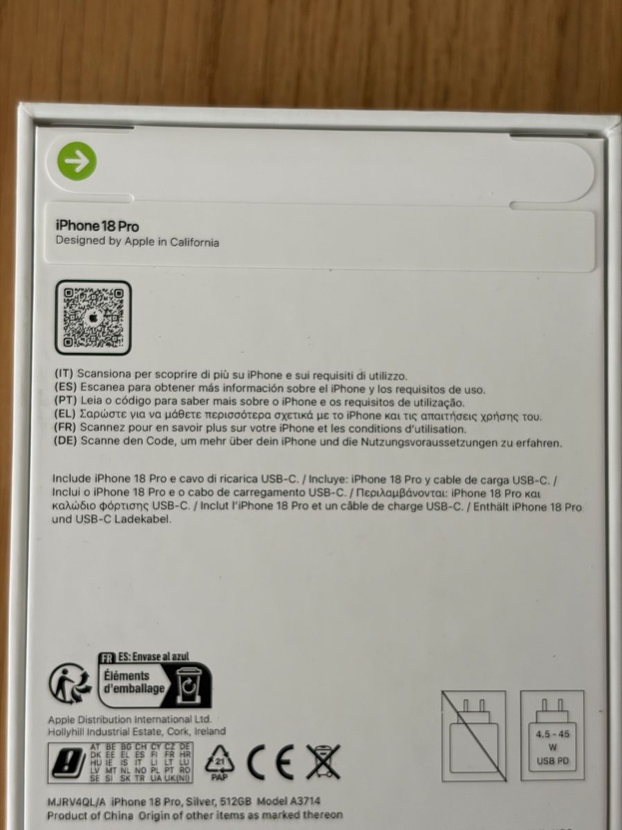 Apple Handys / Smartphones: iPhone 18 Pro 512GB Silber – Neu und originalverpackt aus Wallisellen von Mbravo 6