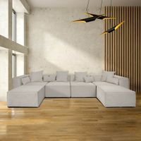 20411 - Modulares Sofa VANES XXL - hellgrau Couch