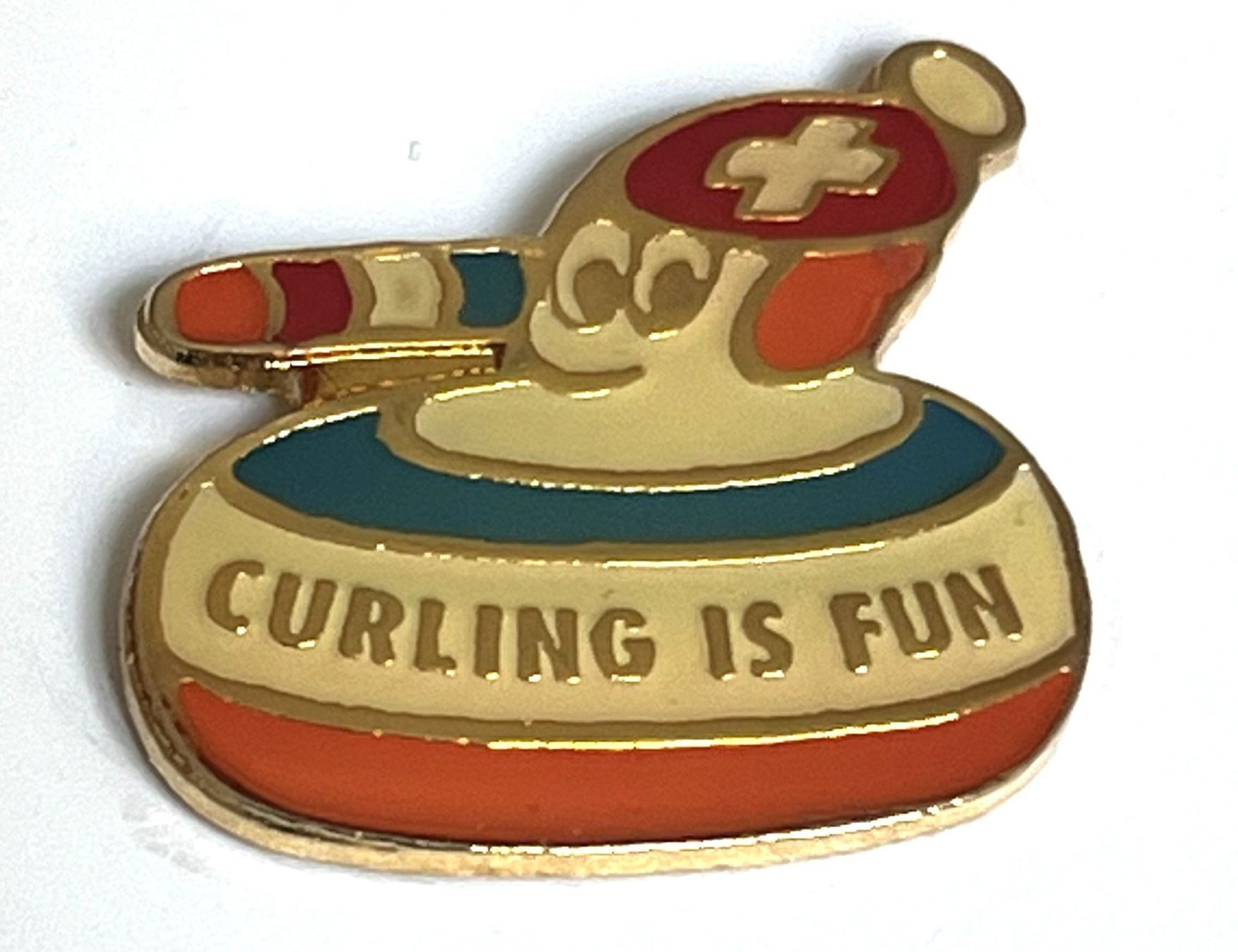 Plaketten & Abzeichen: Pin Sport Curling is Fun – Gebraucht aus Kriens von TSCH1 1