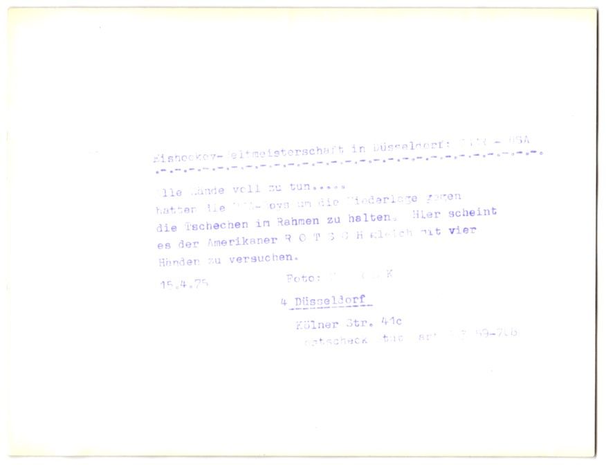 Fotografie & Manifesti: Fotografie Eishockey-Weltmeisterschaft i – Usato da Berlin venduto da bartko-reher 1