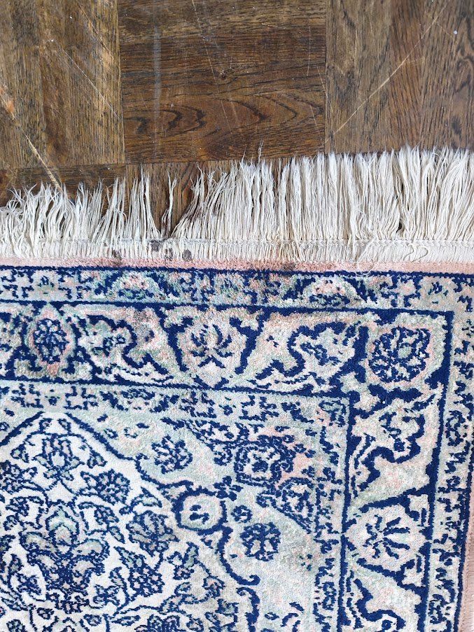 Tappeti: N4 Orientteppich handgeknüpft hell Rosa Seide 110x75cm – Usato da Toffen venduto da Immo-Erben 1