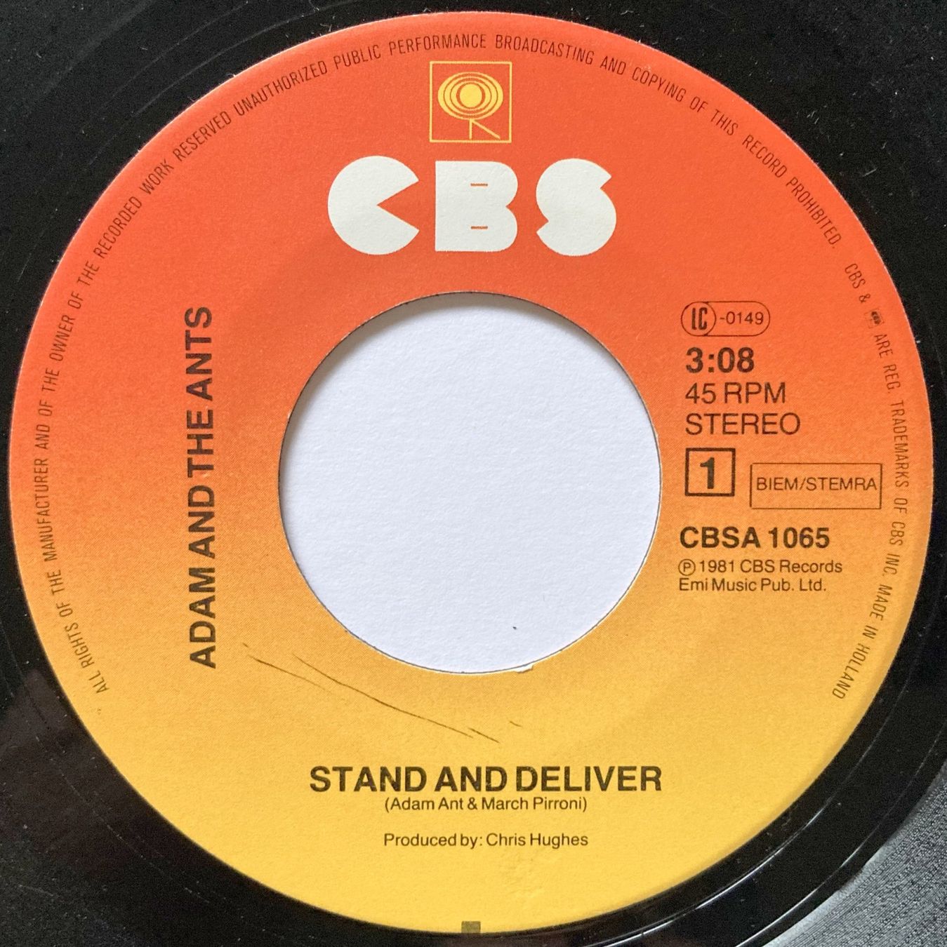 Dischi in vinile: ADAM AND THE ANTS - STAND AND DELIVER – Usato da Bottens venduto da hotter-than-hell 2