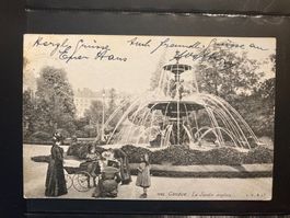 CH 1910 AK Genève Le Jardin anglais Kinderwagen gelaufen