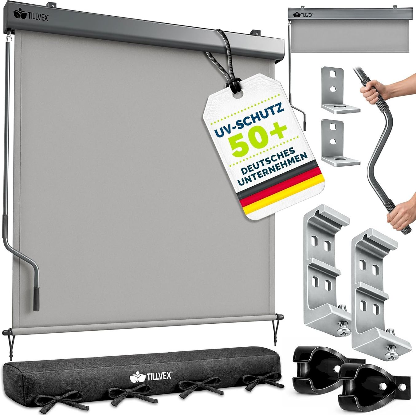 Markisen: Aussen-Senkrechtmarkise 200x250 grau – Neu und originalverpackt aus Bottighofen von zaap
