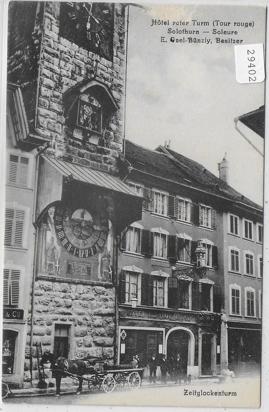 Cartoline postali: Solothurn - Hotel-Restaurant Roter Turm – Usato da Ettingen venduto da Kartenplanet