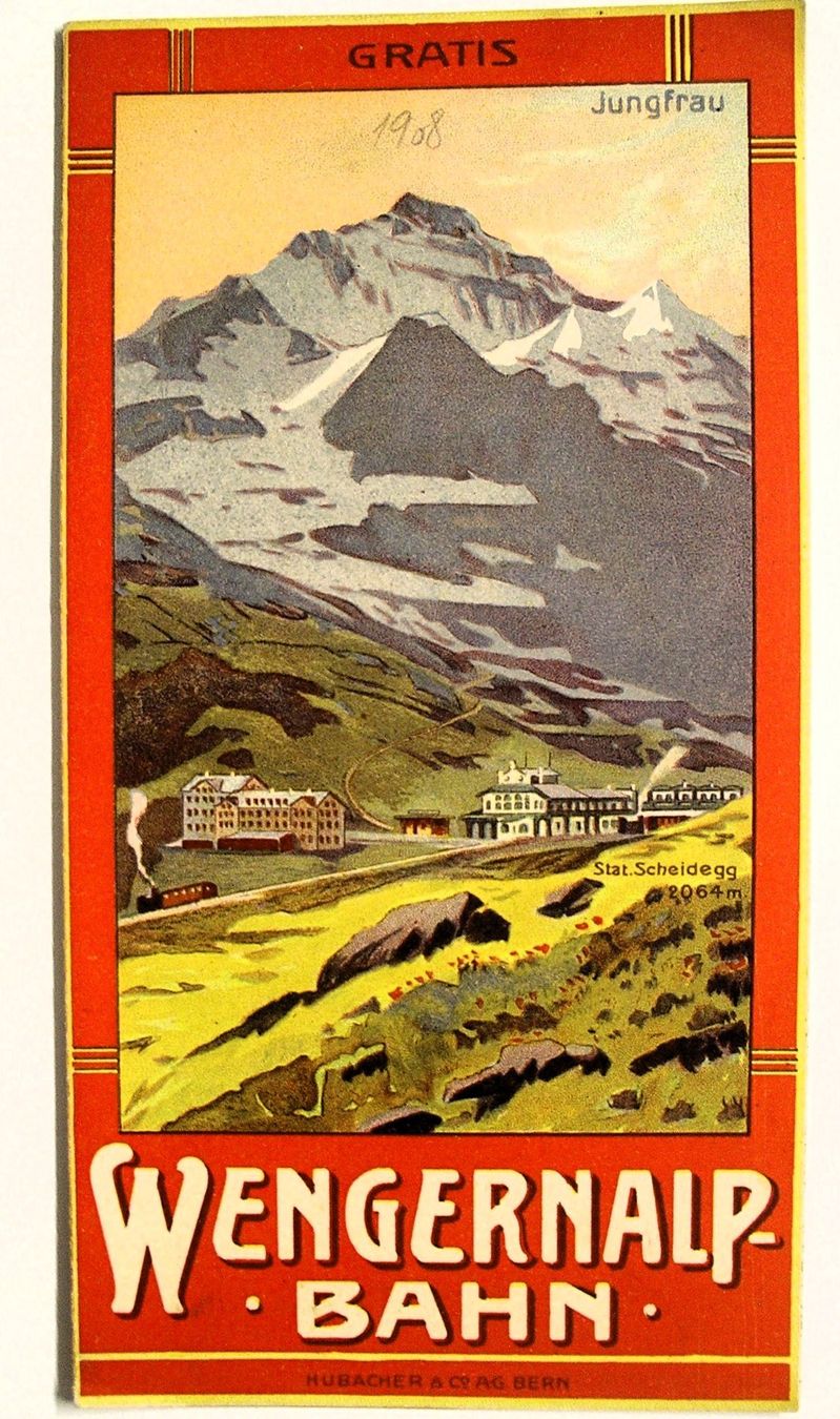 Dokumente: 1908, Prospekt & FahrPlan der WENGERNALPBAHN – Gebraucht aus Oberhofen am Thunersee von luuping99