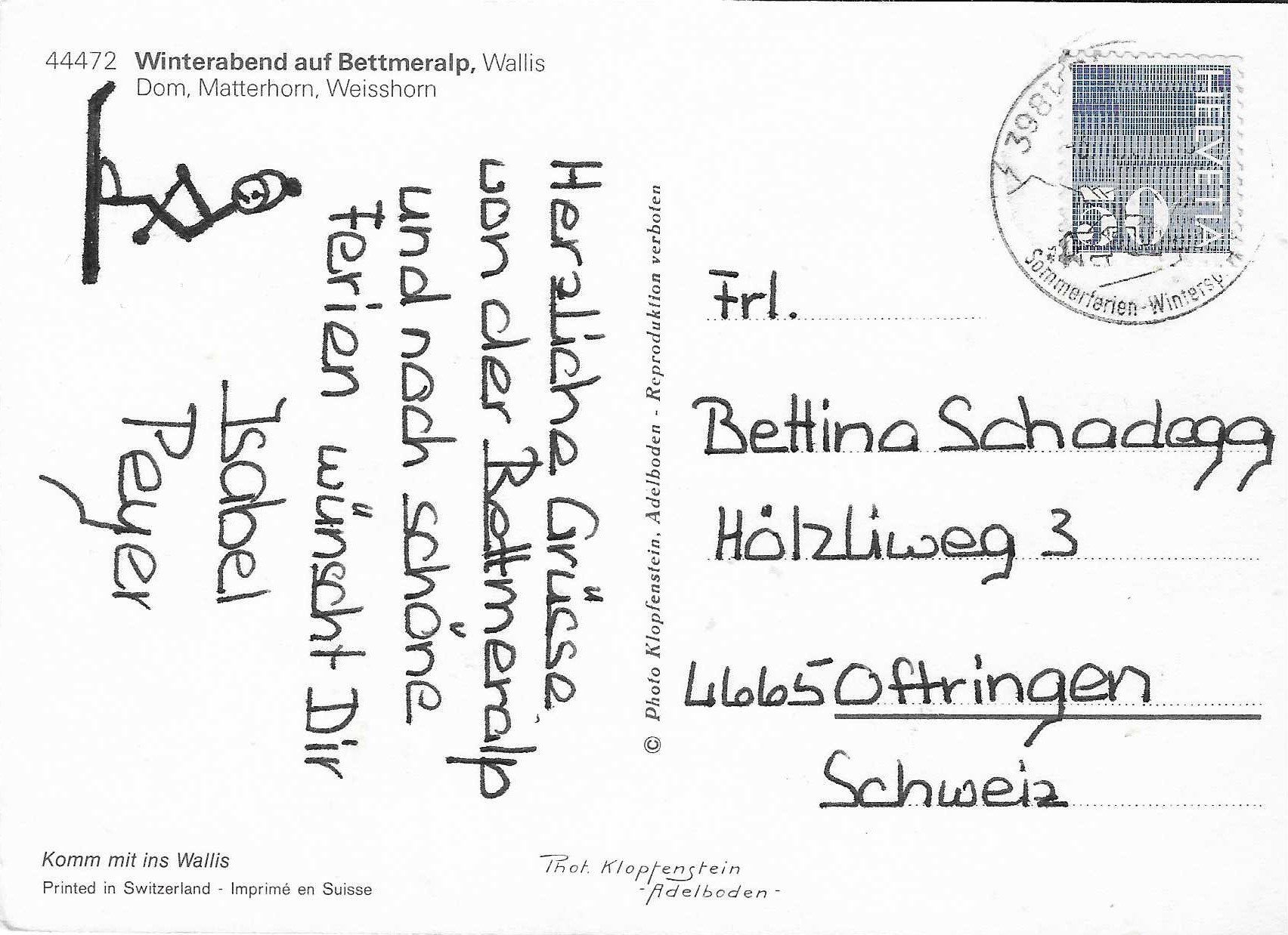 Cartoline postali: Winterabend auf Bettmeralp VS – Usato da Rothrist venduto da Stranglehold 1