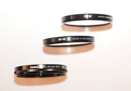 Polarisations-Filter von Hama und Makro-Linsen von B+W, 62mm