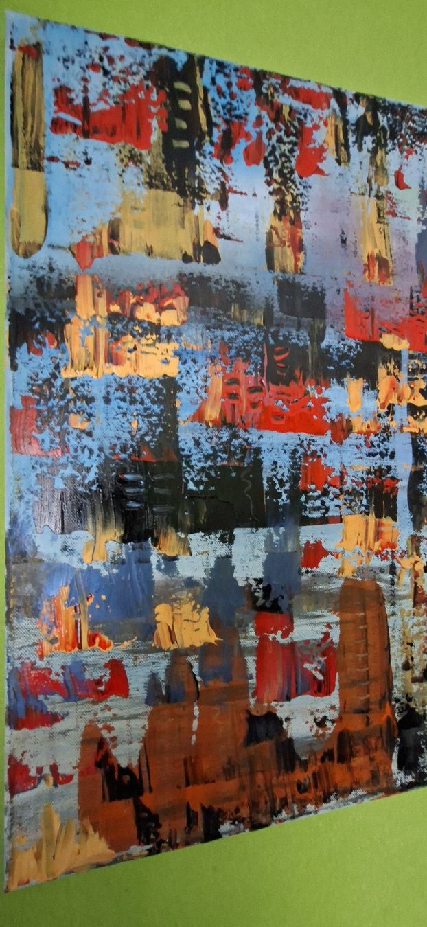 Dipinti: Gemälde "Fantasie Stadt" handmade 58×58 – Nuovo (secondo la descrizione) da Riehen venduto da Steinbock1970 1