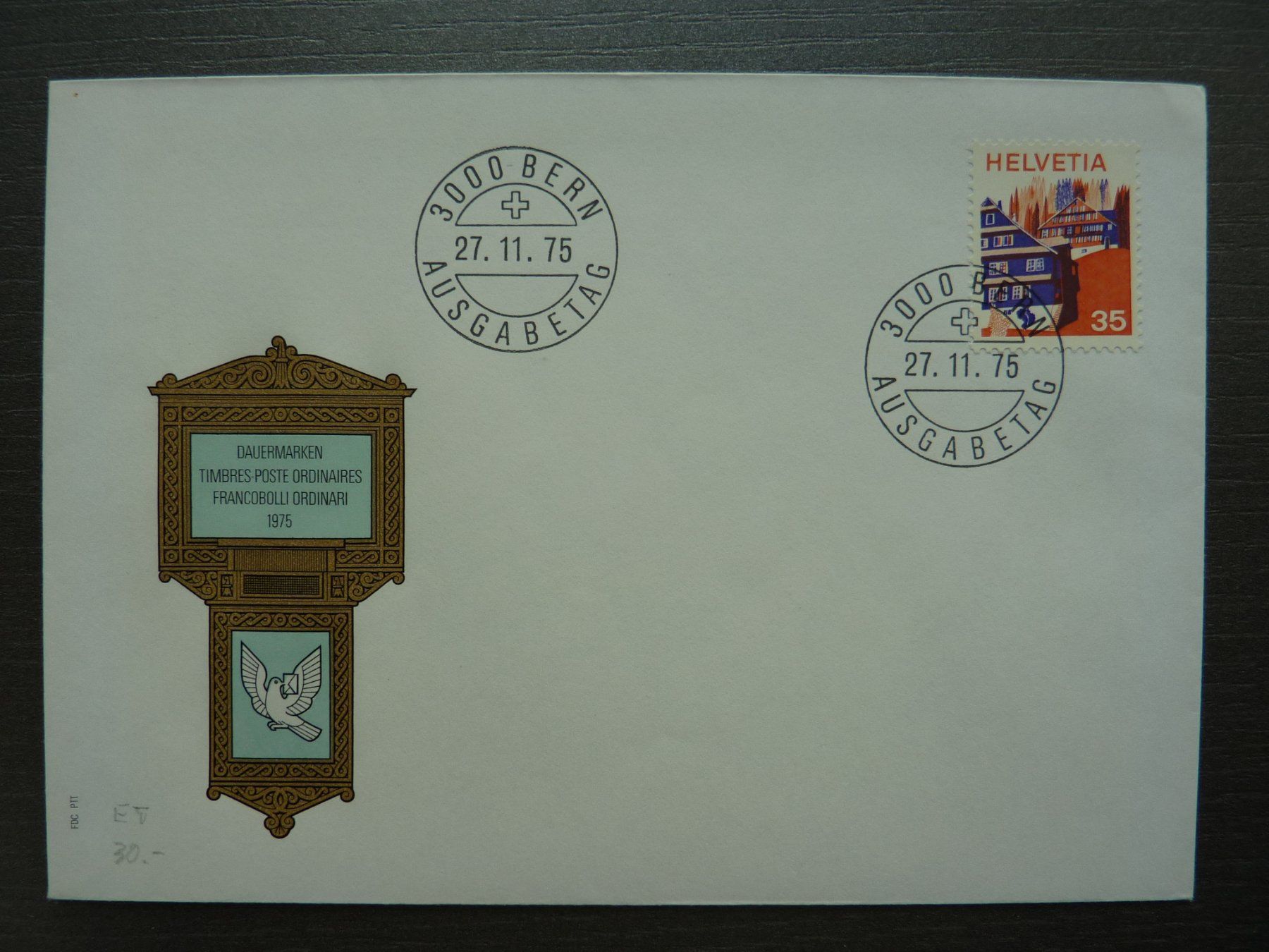 Tutti i francobolli: 1975  FDC  Landschaftsbilder,  Fr. 2.00 – Nuovo (secondo la descrizione) da Zürich venduto da Aetna14