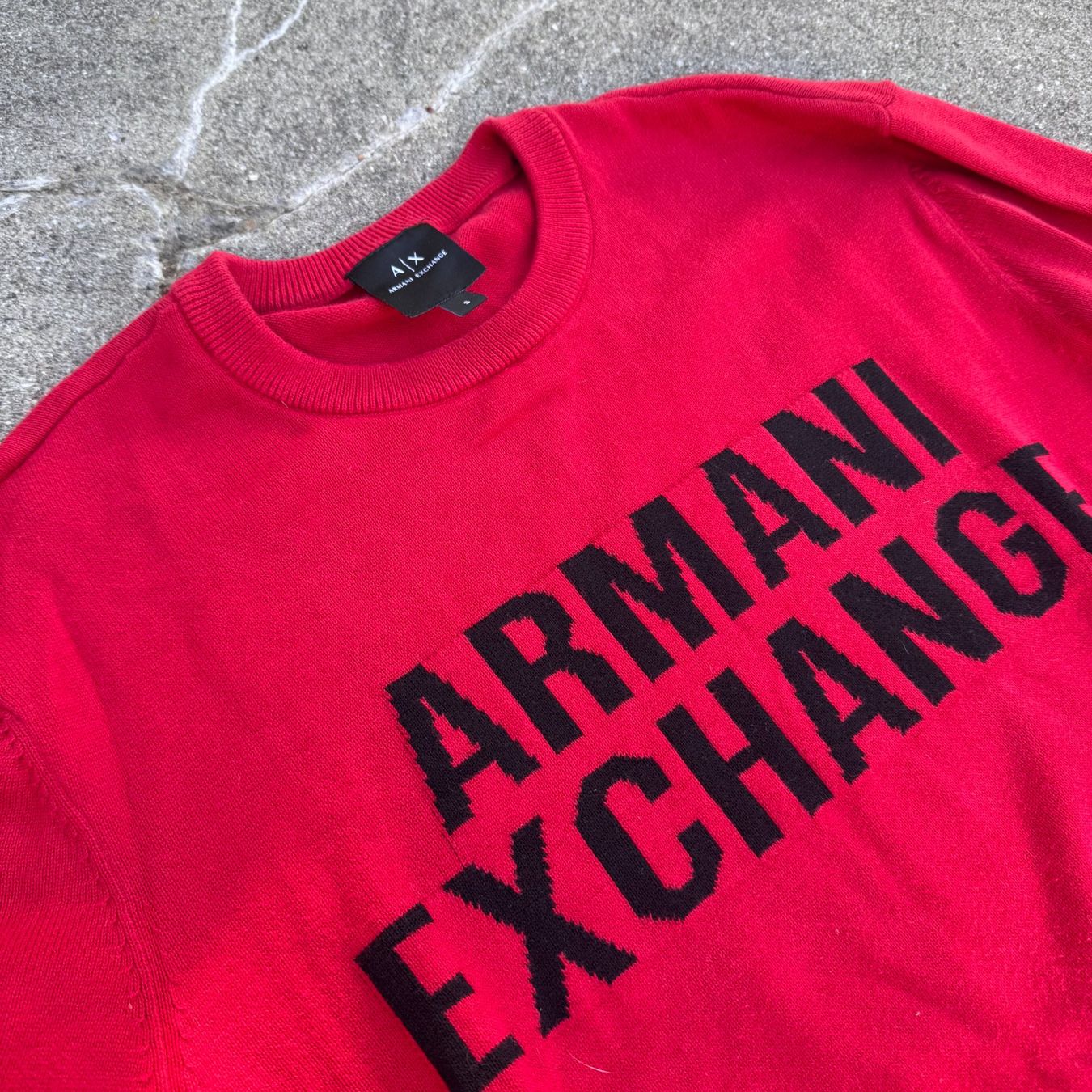 Armani Maglioni & Felpe: Armani Exchange red knitted sweatshirt pull pullover S – Usato da St. Gallen venduto da sourced_limited 1