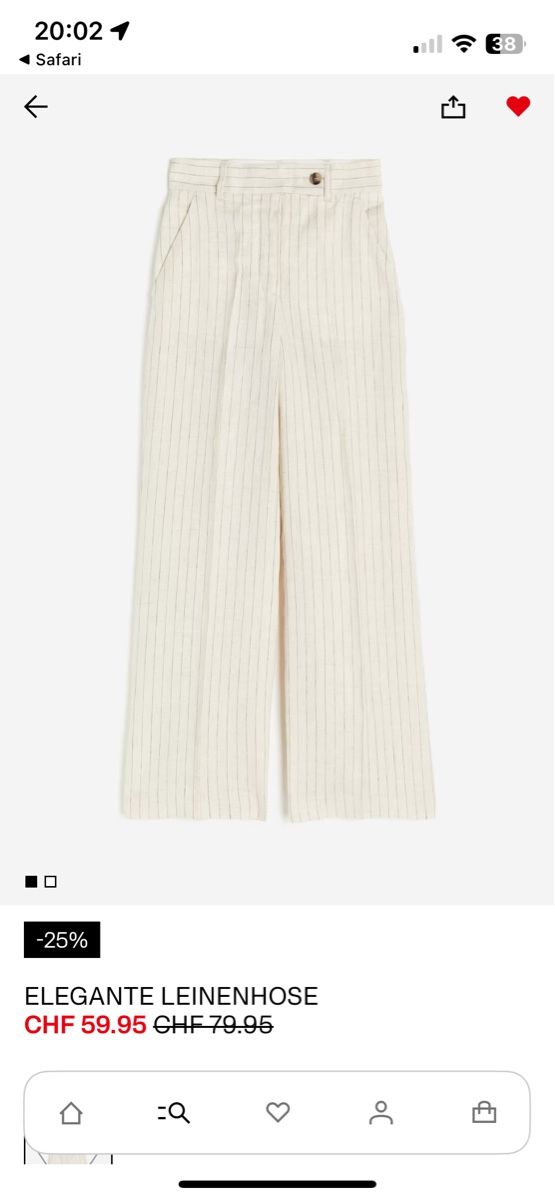 H&M Pantaloni: H&M 100% Leinenhose, Gr. 38 – Usato da Zürich venduto da vintage_for_you 1