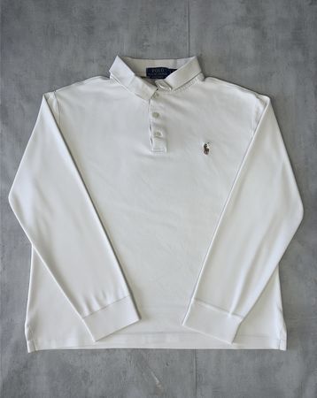 Polo Ralph Lauren manche longue blanc - L custom Slim fit#26