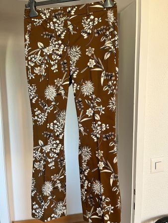 Pantalon femme S'MaxMara imprimé floral marron taille 38