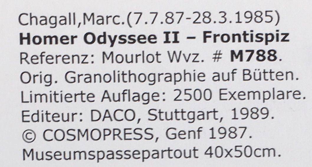 Grafica & Litografie: Marc Chagall "Homer Die Odyssee" 3 Lithographien – Usato da Nennigkofen venduto da waltraub 8