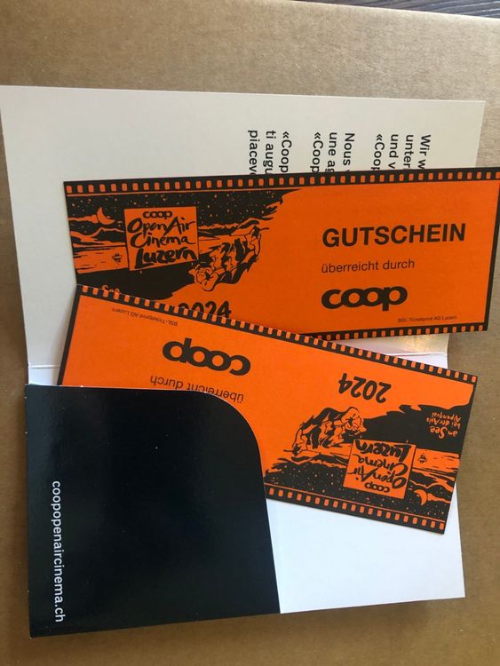 2 Tickets für das Coop Open Air Cinema Luzern Kaufen auf Ricardo