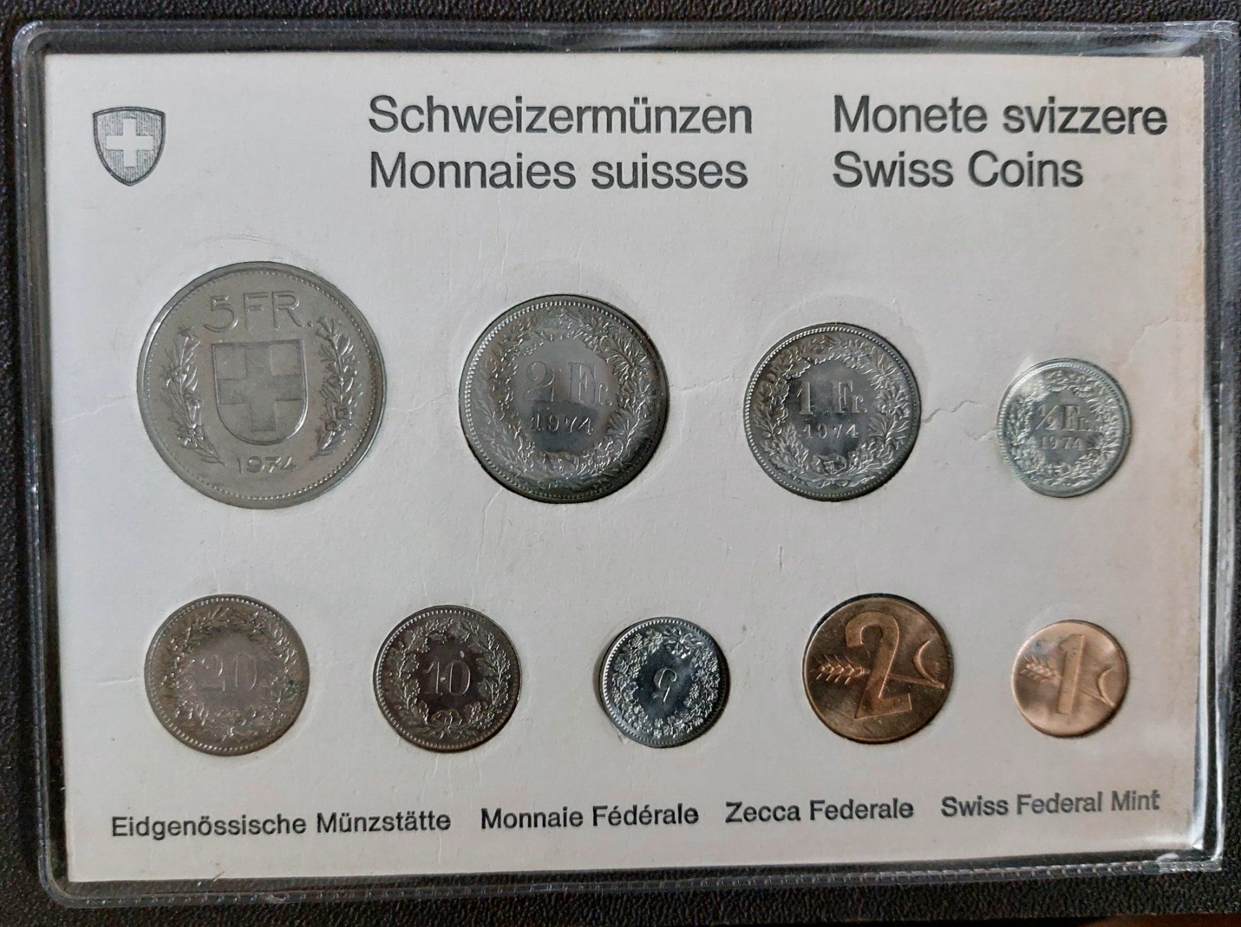 Tutti le monete: Münzsatz Schweiz 1974 stgl. – Nuovo (secondo la descrizione) da Arch venduto da coinsandmore