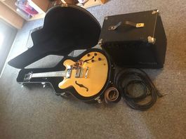 Tolles Gitarrenset mit Hollowbody Gitarre,Verstärker,Kabel