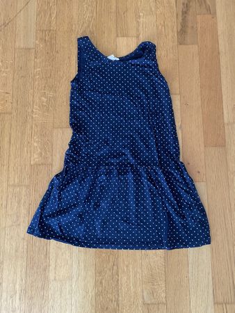 Sommerliches Punktemuster Kleid, Dunkelblau, Grösse 134/140