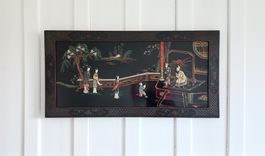 China Wandbild Schnitzerei: Holz, Jade, Knochen, Perlmutt