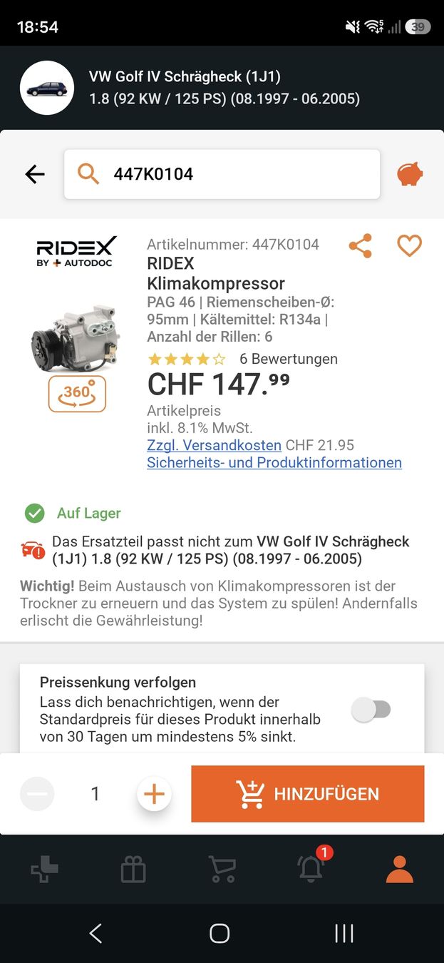 Tutti pezzi di ricambio auto: Ridex klimakompressor für ford/mazda – Nuovo e nell'imballaggio originale da weesen venduto da haemmerliroman15 1