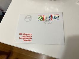 Couvert 700 Jahre Eidgenossenschaft Briefmarken