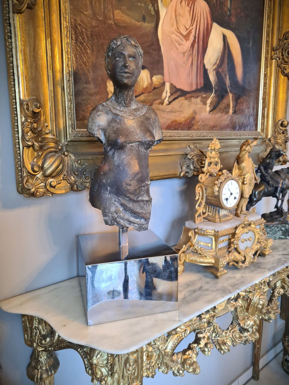 Skulpturen & Statuen: Grosse weibliche Bronze Skulptur /Halbfigur-Torso – Gebraucht aus Rotkreuz von Dobermann5 1
