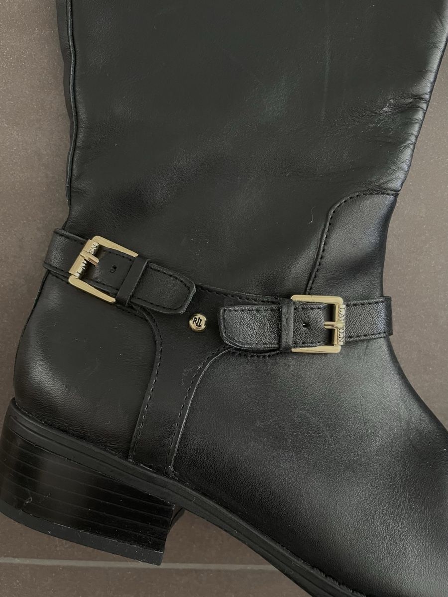 Ralph Lauren Scarpe da donna: kniehohe Ralph Lauren Lederstiefel – Usato da Hirzel venduto da jan_vqt5 2