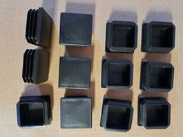 12 Stk. Verschluss / Lamellenstopfen 40x40 mm schwarz